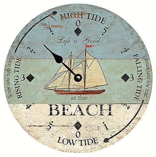 Tide clock beach - clock-,
