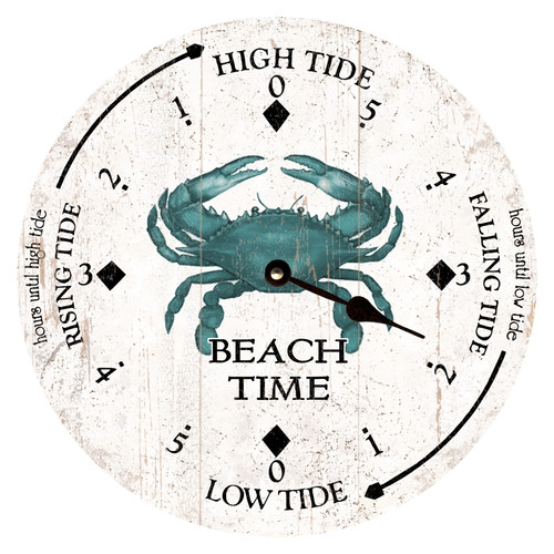 Beach time tide clock blue - tide,