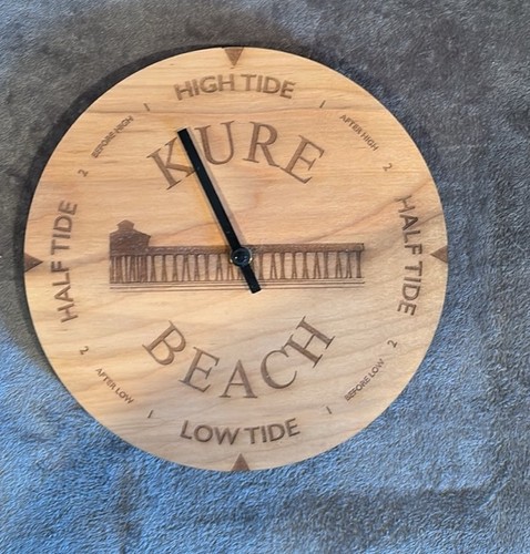 Kure beach tide clock wooden - tide,
