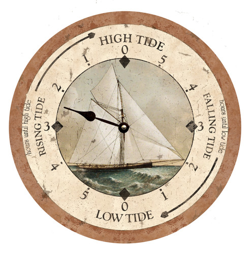 Tidal clock sailboat tide - clock-,